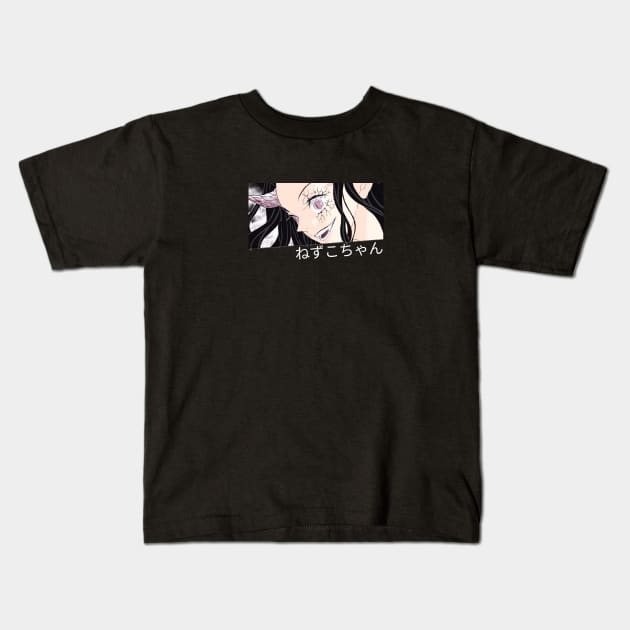 Nezuko Demon version Kids T-Shirt by FPhouse